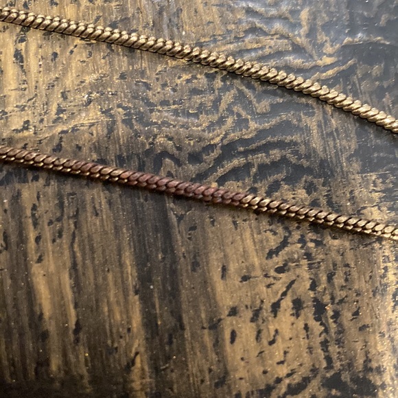 Earth Bound Tribal like necklace, Copper & Gold tone metals blue & gray beads - Picture 5 of 5